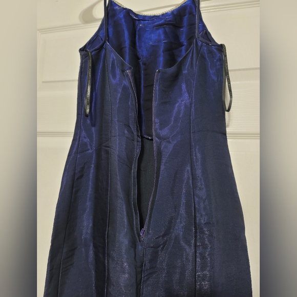 Gunne Sax Jessica McClintock Blue Sparkle Sleeveless Rhinestone Gown Formal Prom - Picture 6 of 10